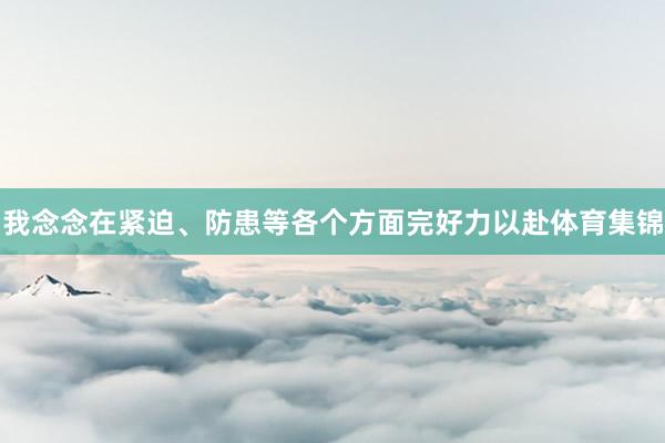 我念念在紧迫、防患等各个方面完好力以赴体育集锦