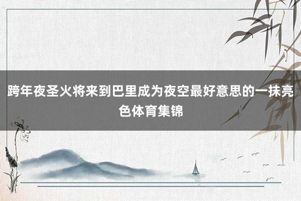跨年夜圣火将来到巴里成为夜空最好意思的一抹亮色体育集锦