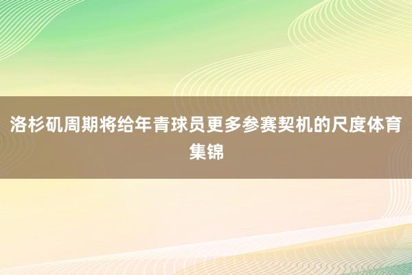 洛杉矶周期将给年青球员更多参赛契机的尺度体育集锦
