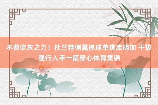 不费吹灰之力！杜兰特侧翼抓球单挑库明加 干拔强行入手一箭穿心体育集锦