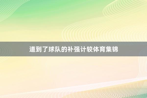 道到了球队的补强计较体育集锦