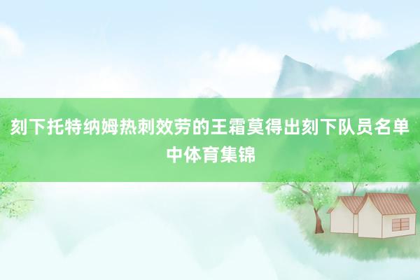 刻下托特纳姆热刺效劳的王霜莫得出刻下队员名单中体育集锦