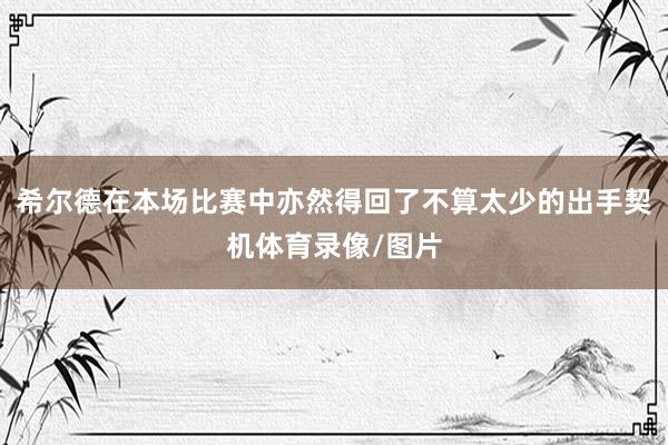 希尔德在本场比赛中亦然得回了不算太少的出手契机体育录像/图片
