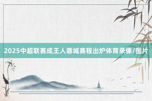 2025中超联赛成王人蓉城赛程出炉体育录像/图片