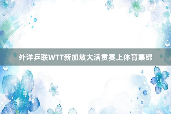 外洋乒联WTT新加坡大满贯赛上体育集锦