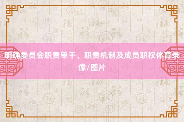 明确委员会职责单干、职责机制及成员职权体育录像/图片