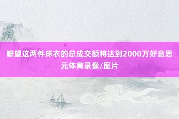 瞻望这两件球衣的总成交额将达到2000万好意思元体育录像/图片