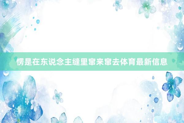 愣是在东说念主缝里窜来窜去体育最新信息