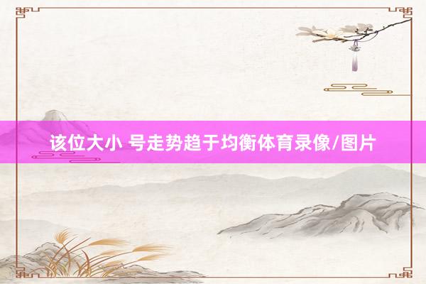 该位大小 号走势趋于均衡体育录像/图片
