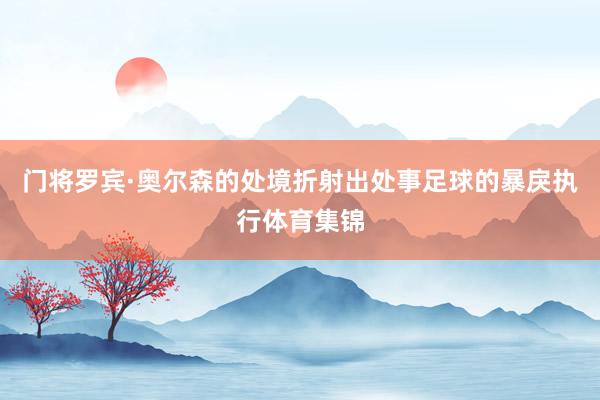 门将罗宾·奥尔森的处境折射出处事足球的暴戾执行体育集锦
