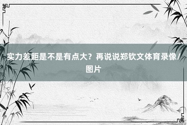 实力差距是不是有点大？再说说郑钦文体育录像/图片
