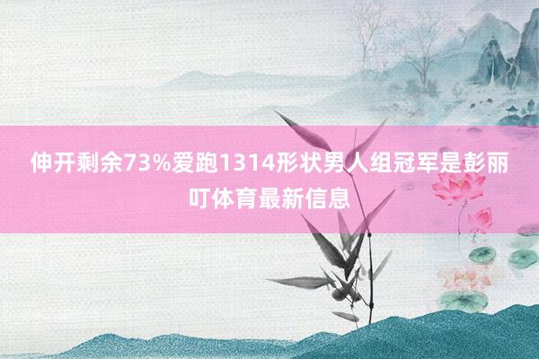 伸开剩余73%爱跑1314形状男人组冠军是彭丽叮体育最新信息