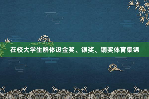 在校大学生群体设金奖、银奖、铜奖体育集锦