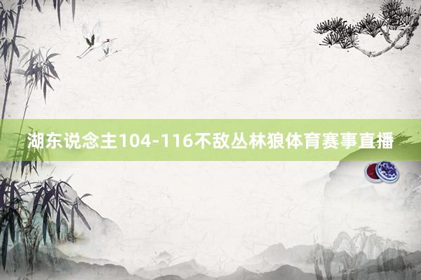 湖东说念主104-116不敌丛林狼体育赛事直播