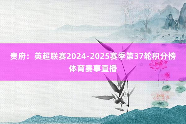 贵府:英超联赛2024-2025赛季第37轮积分榜体育赛事直播
