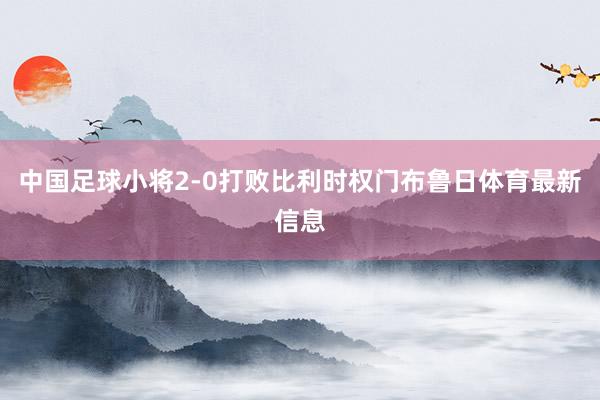 中国足球小将2-0打败比利时权门布鲁日体育最新信息
