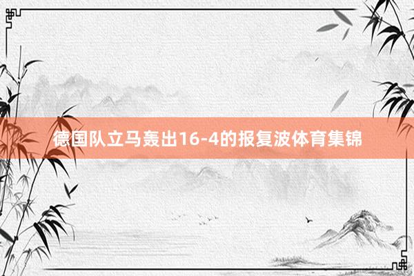 德国队立马轰出16-4的报复波体育集锦