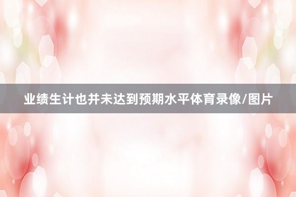 业绩生计也并未达到预期水平体育录像/图片