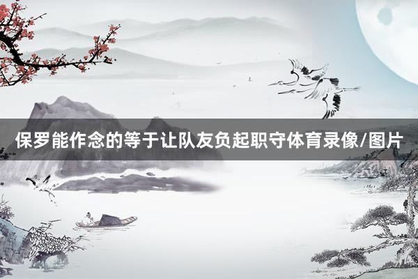 保罗能作念的等于让队友负起职守体育录像/图片