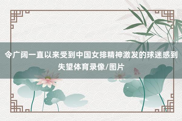 令广阔一直以来受到中国女排精神激发的球迷感到失望体育录像/图片