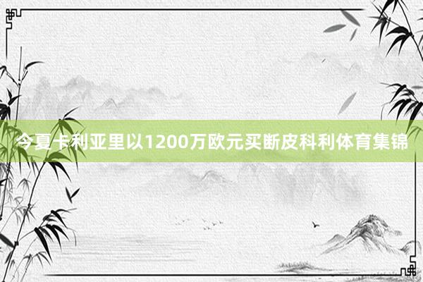 今夏卡利亚里以1200万欧元买断皮科利体育集锦