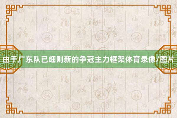 由于广东队已细则新的争冠主力框架体育录像/图片