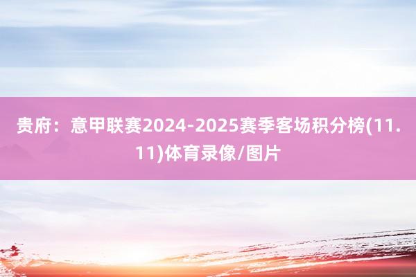 贵府:意甲联赛2024-2025赛季客场积分榜(11.11)体育录像/图片