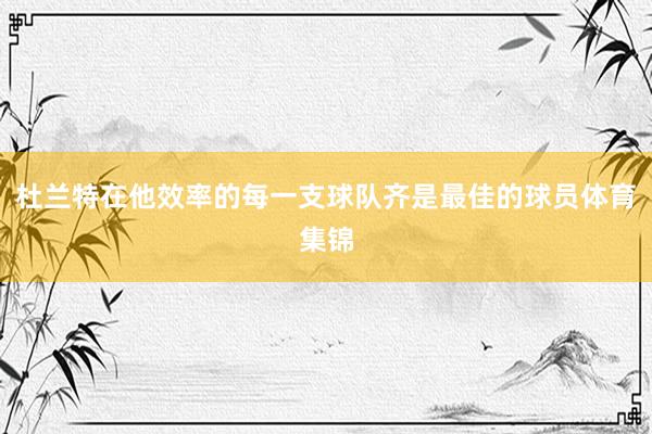 杜兰特在他效率的每一支球队齐是最佳的球员体育集锦