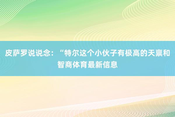 皮萨罗说说念：“特尔这个小伙子有极高的天禀和智商体育最新信息