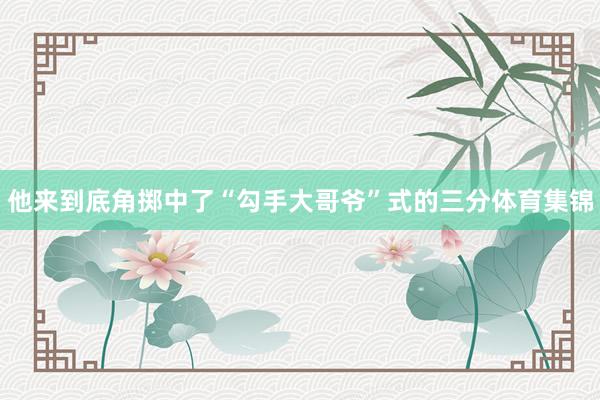 他来到底角掷中了“勾手大哥爷”式的三分体育集锦