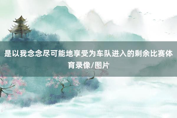 是以我念念尽可能地享受为车队进入的剩余比赛体育录像/图片