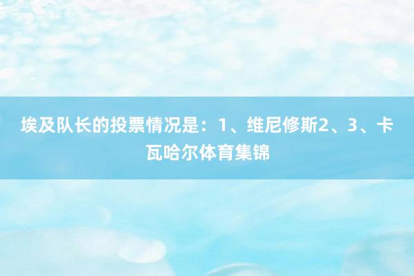 埃及队长的投票情况是：1、维尼修斯2、3、卡瓦哈尔体育集锦