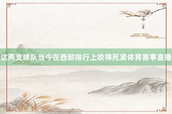 这两支球队当今在西部排行上咬得死紧体育赛事直播