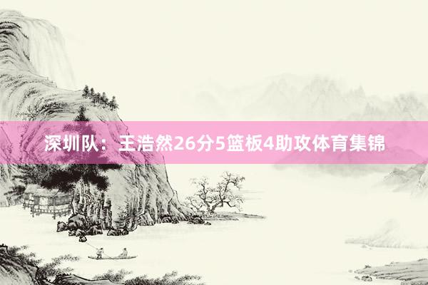 深圳队：王浩然26分5篮板4助攻体育集锦