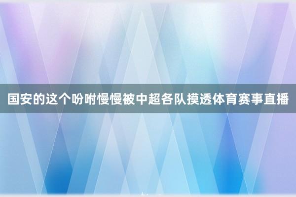 国安的这个吩咐慢慢被中超各队摸透体育赛事直播