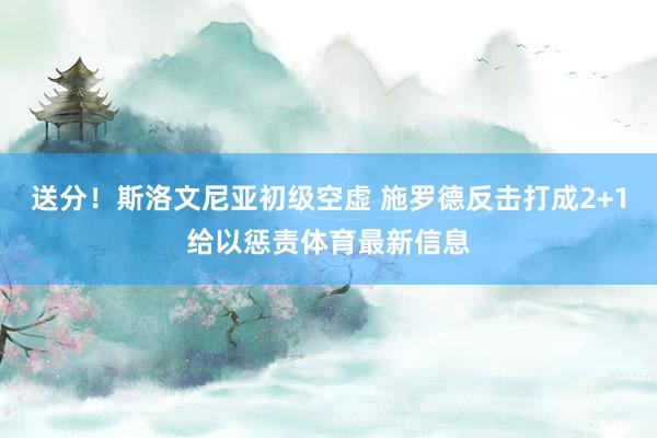 送分！斯洛文尼亚初级空虚 施罗德反击打成2+1给以惩责体育最新信息