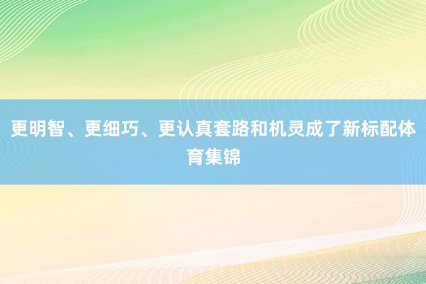 更明智、更细巧、更认真套路和机灵成了新标配体育集锦