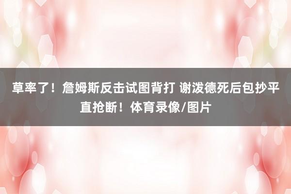 草率了！詹姆斯反击试图背打 谢泼德死后包抄平直抢断！体育录像/图片