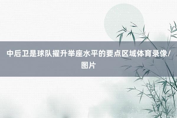 中后卫是球队擢升举座水平的要点区域体育录像/图片