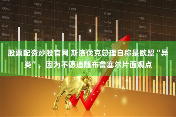 股票配资炒股官网 斯洛伐克总理自称是欧盟“异类”，因为不愿追随布鲁塞尔片面观点